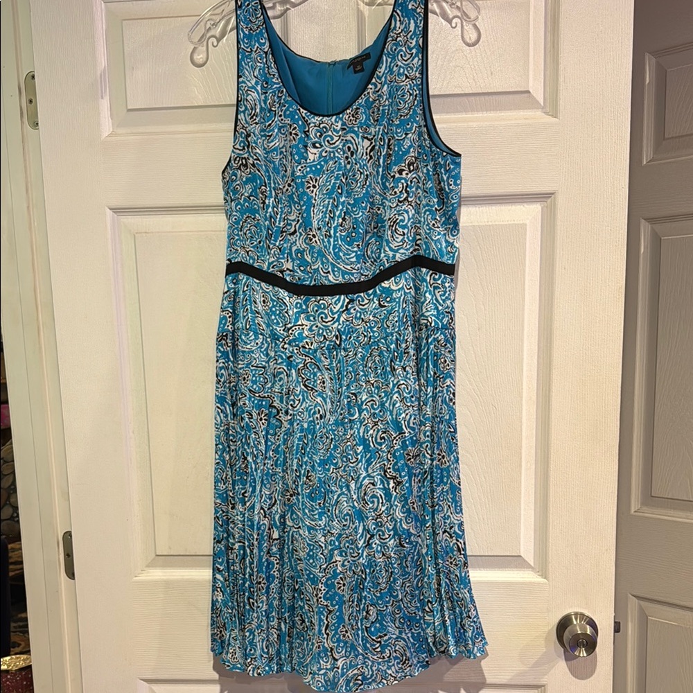 Ann Taylor Blue Pleated Sundress